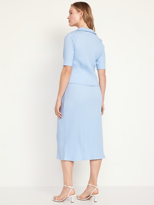 Image number 5 showing, High-Waisted Ribbed Midi Skirt