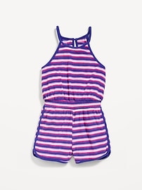 View large product image 3 of 4. Waist-Defined Terry Romper for Girls