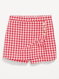 View large product image 5 of 5. Wrap-Front Linen-Blend Skort for Girls