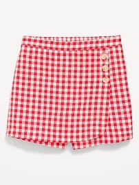 View large product image 4 of 5. Wrap-Front Linen-Blend Skort for Girls