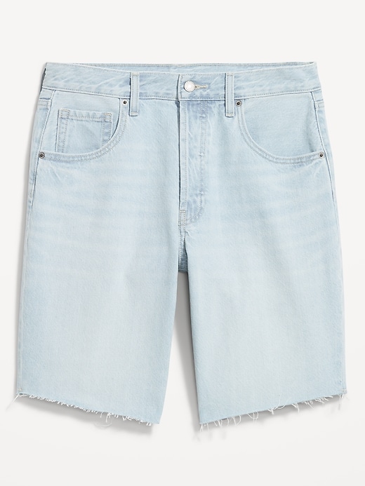 Image number 4 showing, Mid-Rise Baggy Cut-Off Jean Bermuda Shorts -- 9-inch inseam