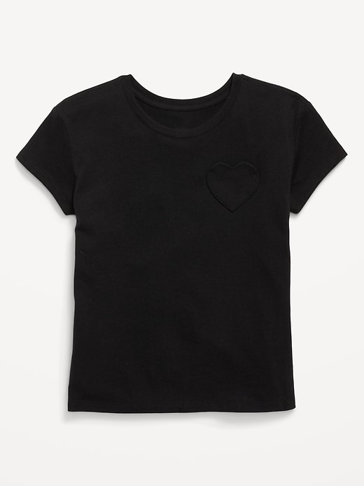 View large product image 1 of 3. Softest Heart-Pocket T-Shirt for Girls