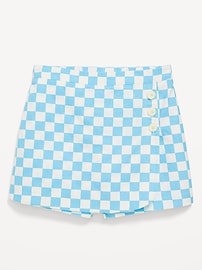 Image number 1 showing, Printed Wrap-Front Linen-Blend Skort for Girls