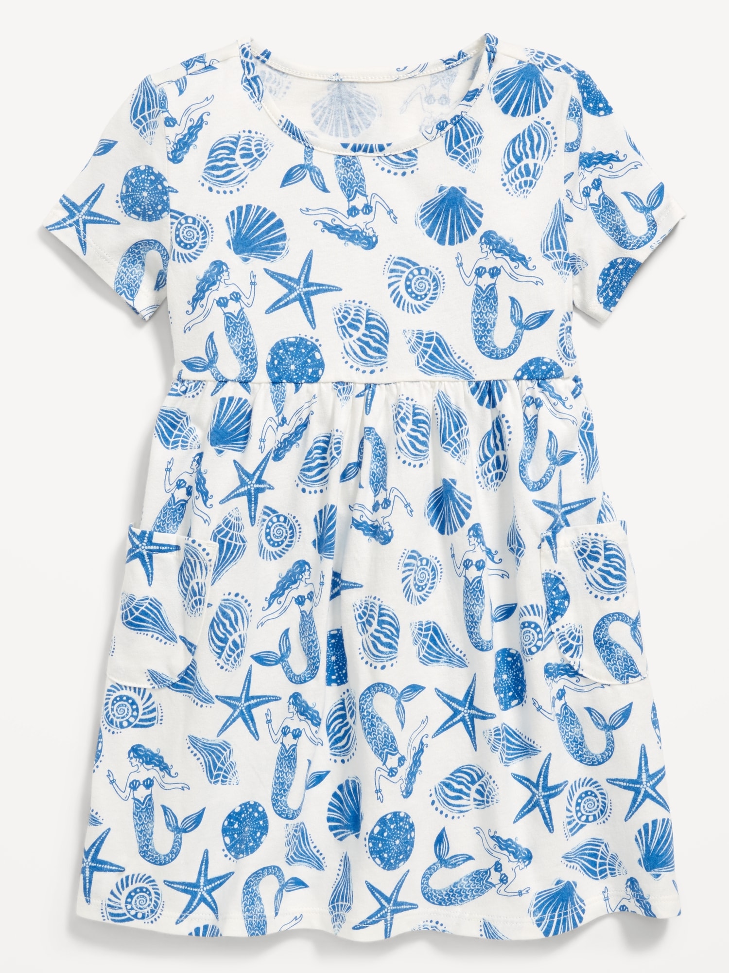 Robe à manches courtes en tricot de jersey à motif pour toute-petite fille