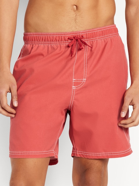 Washed Swim Trunks -- 7-inch inseam - Orange