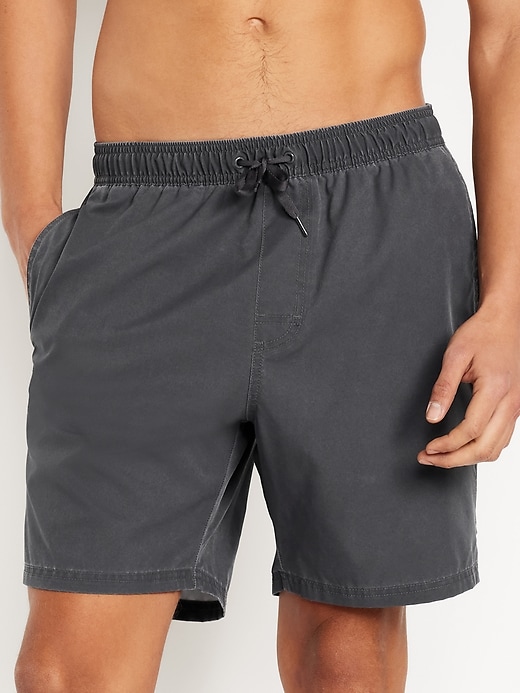 Image number 1 showing, Solid Swim Trunks -- 7-inch inseam