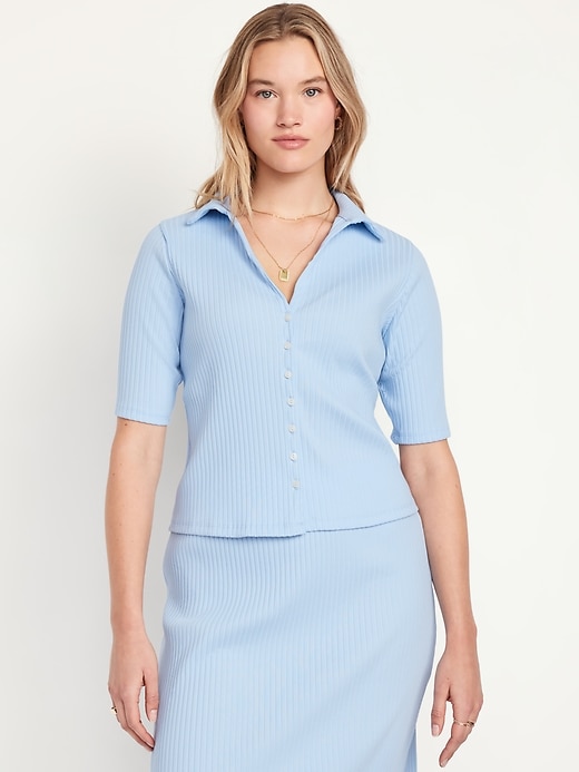 Image number 5 showing, Ribbed Button-Down Polo