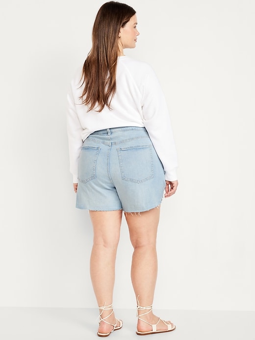 Image number 8 showing, Curvy High-Waisted OG Jean Cut-Off Shorts -- 5-inch inseam