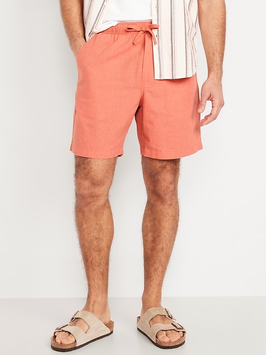 Image number 1 showing, Linen-Blend Jogger Shorts -- 7-inch inseam