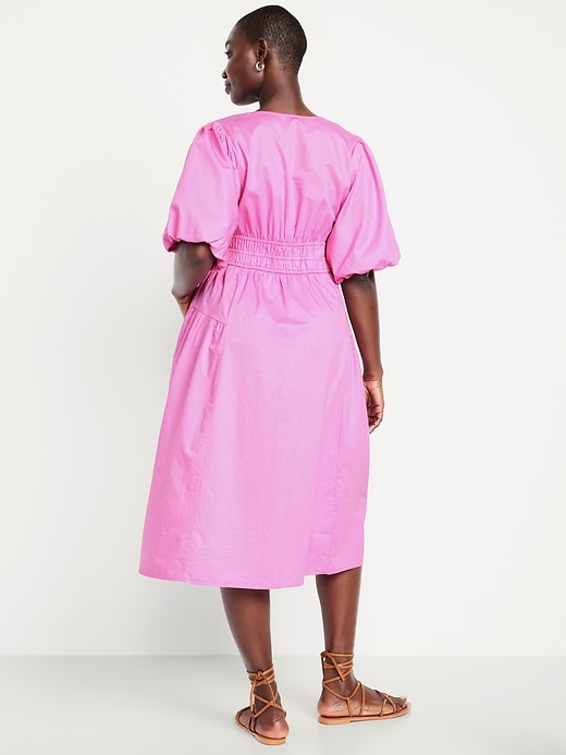 Image number 7 showing, Waist-Defined Puff-Sleeve Midi Dress