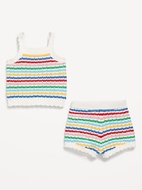 Image number 2 showing, Crochet-Knit Cami Top and Shorts Set for Baby