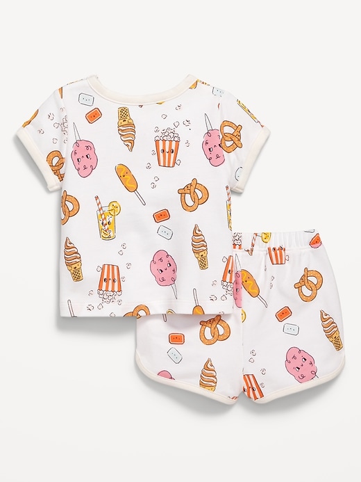 View large product image 2 of 2. Printed French-Terry Ringer T-Shirt and Shorts Set for Baby