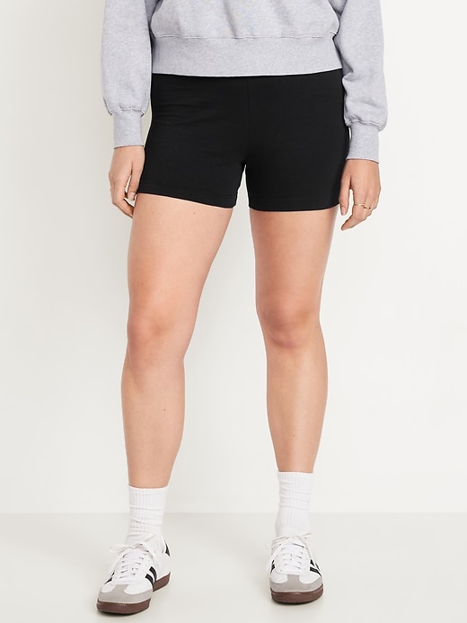 Image number 4 showing, High-Waisted Biker Shorts -- 4-inch inseam