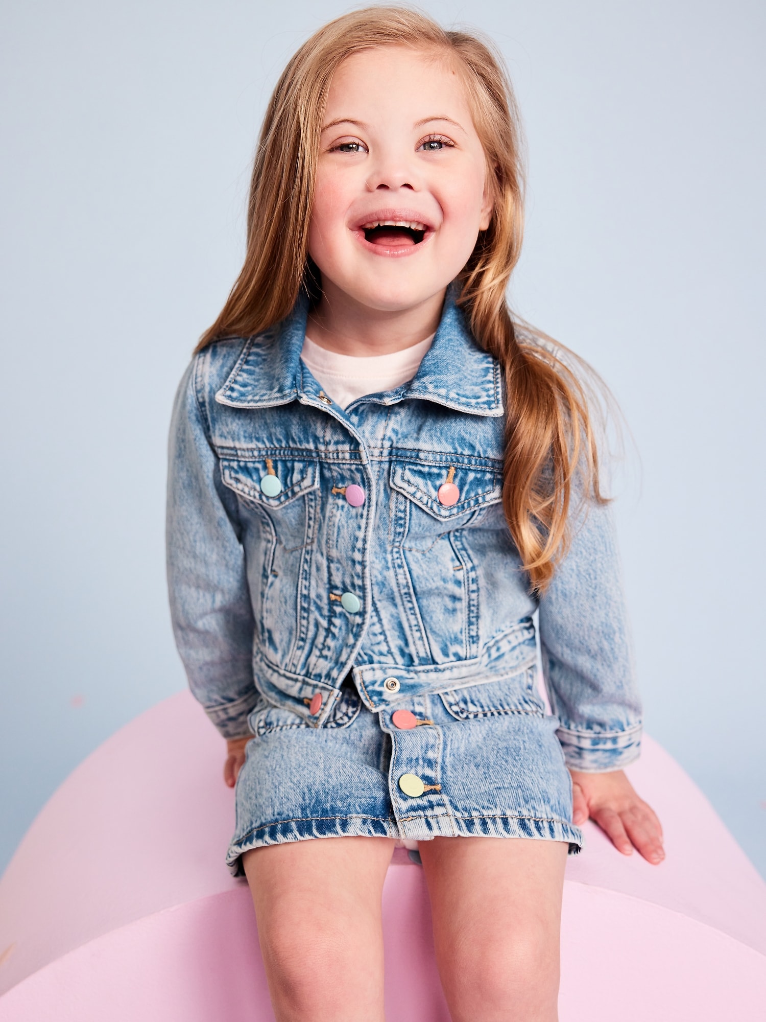 Cropped Trucker Jean Jacket for Toddler Girls