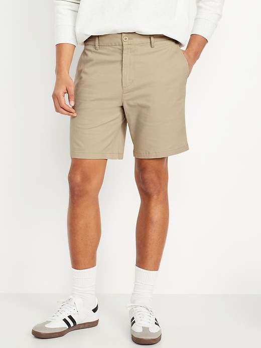 Image number 1 showing, Slim Built-In Flex Rotation Chino Shorts -- 8-inch inseam