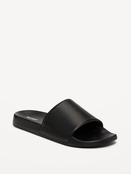 View large product image 1 of 4. Faux-Leather Slide Sandals for Men (Partially Plant-Based)