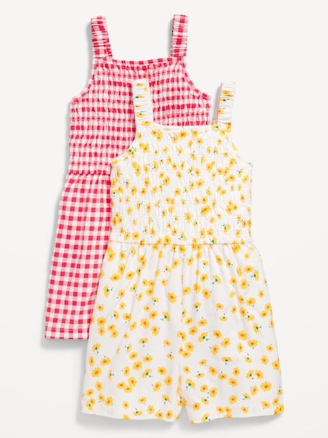 Sleeveless Smocked Romper 2-Pack for Girls