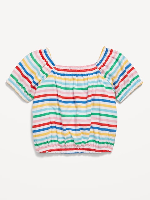 Short-Sleeve Bubble Top for Toddler Girls
