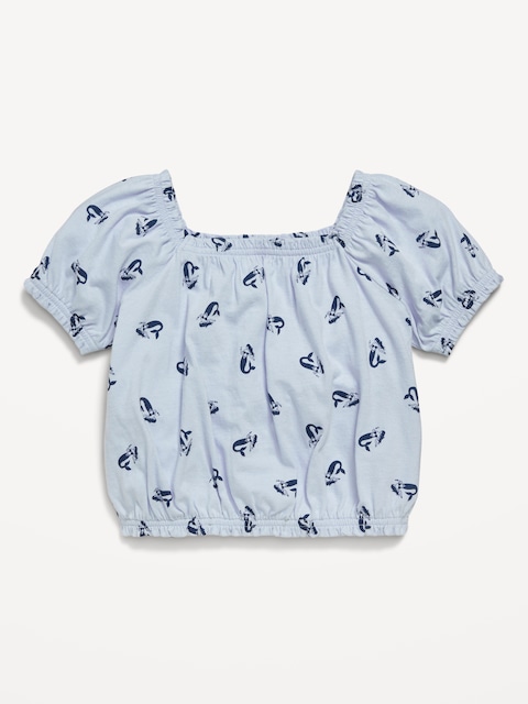 Short-Sleeve Bubble Top for Toddler Girls