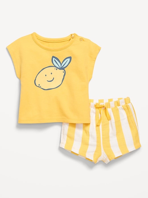 View large product image 1 of 2. Ringer Graphic T-Shirt and Shorts Set for Baby