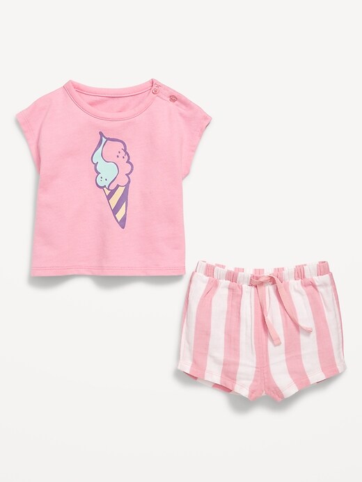 Image number 3 showing, Ringer Graphic T-Shirt and Shorts Set for Baby
