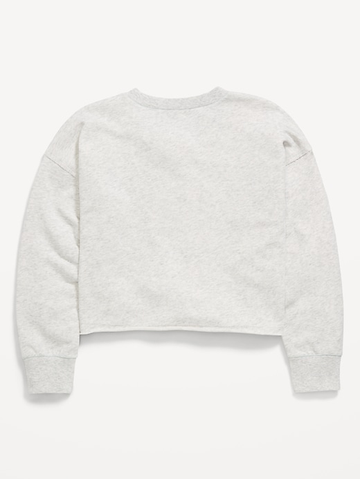 Image number 3 showing, Printed Cropped French-Terry Sweatshirt for Girls