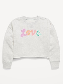 Image number 2 showing, Printed Cropped French-Terry Sweatshirt for Girls