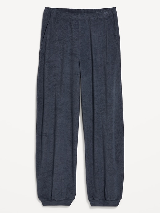 Image number 4 showing, High-Waisted Towel Terry Barrel Ankle Pants