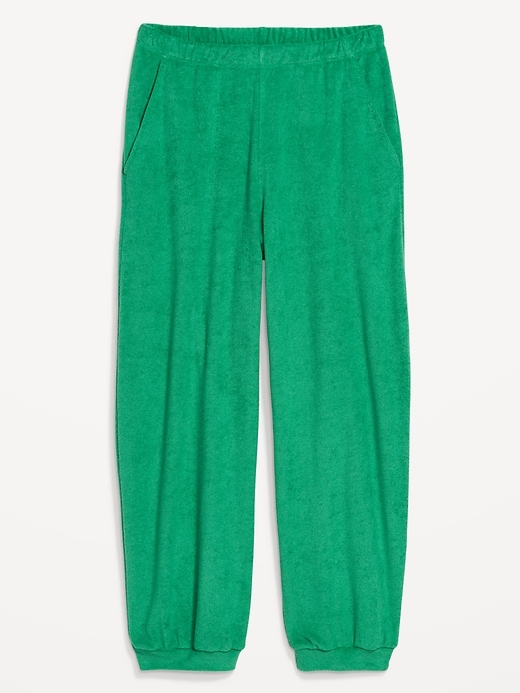 Image number 8 showing, High-Waisted Towel Terry Barrel Ankle Pants