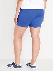 View large product image 6 of 6. High-Waisted Jersey Biker Shorts -- 6-inch inseam