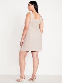 Sleeveless Linen-Blend Mini Dress
