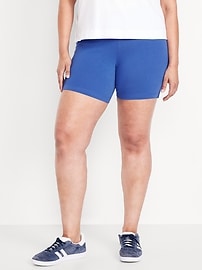 View large product image 5 of 6. High-Waisted Jersey Biker Shorts -- 6-inch inseam