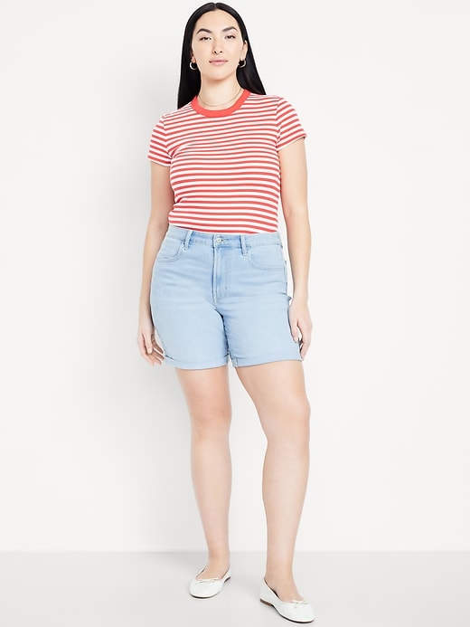 Image number 4 showing, High-Waisted Wow Jean Shorts -- 7-inch inseam