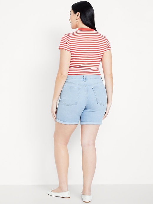 Image number 5 showing, High-Waisted Wow Jean Shorts -- 7-inch inseam