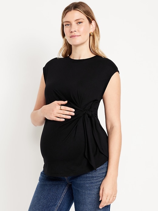 Image number 1 showing, Maternity EveryWear Side-Tie Top