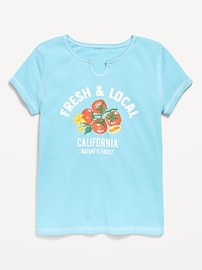 Image number 1 showing, Fitted Ribbed Graphic T-Shirt for Girls