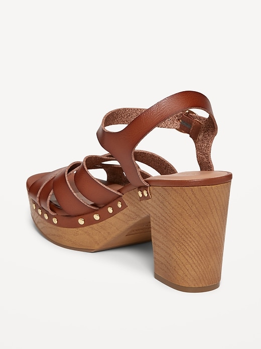 Image number 4 showing, Faux-Leather Clog Sandals