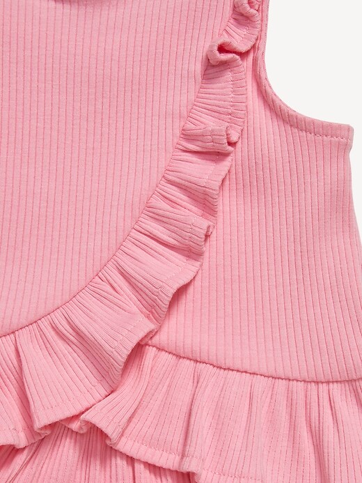 Image number 3 showing, Sleeveless Ribbed Ruffle-Trim Top and Shorts Set for Baby