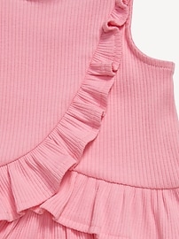 View large product image 3 of 3. Sleeveless Ribbed Ruffle-Trim Top and Shorts Set for Baby