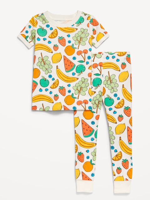 Printed Snug-Fit Pajama Set for Toddler & Baby - Multi