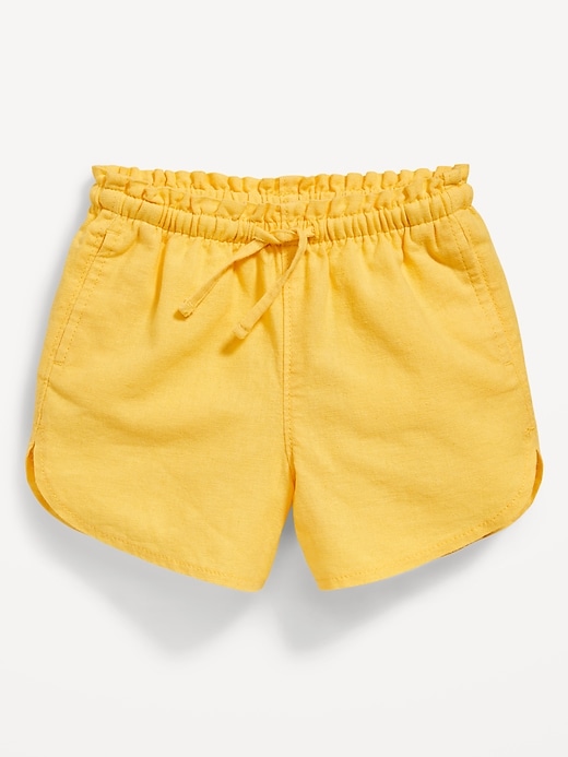 View large product image 1 of 1. Dolphin-Hem Linen-Blend Shorts for Toddler Girls