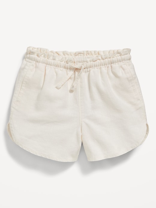 View large product image 1 of 1. Dolphin-Hem Linen-Blend Shorts for Toddler Girls