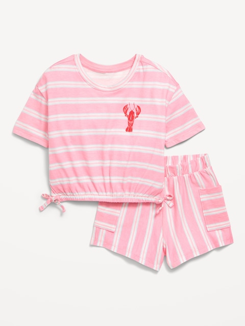 Ensemble avec cuissard et t-shirt à imprimé pour toute-petite fille