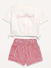 Image number 2 showing, Graphic T-Shirt and Shorts Set for Toddler Girls