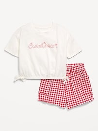 View large product image 3 of 3. Graphic T-Shirt and Shorts Set for Toddler Girls