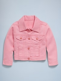 View large product image 3 of 5. Cropped Trucker Twill Jacket for Toddler Girls