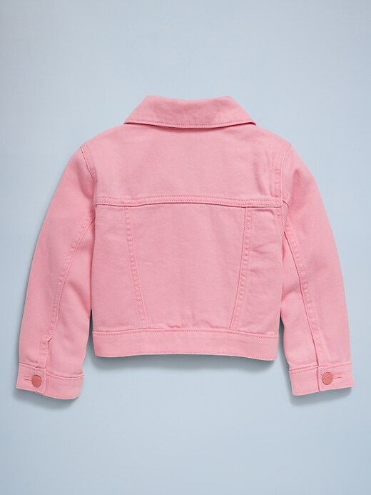 Image number 4 showing, Cropped Trucker Twill Jacket for Toddler Girls