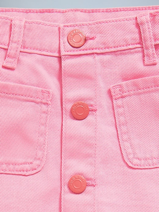 View large product image 2 of 5. High-Waisted Button-Front Twill Skirt for Toddler Girls