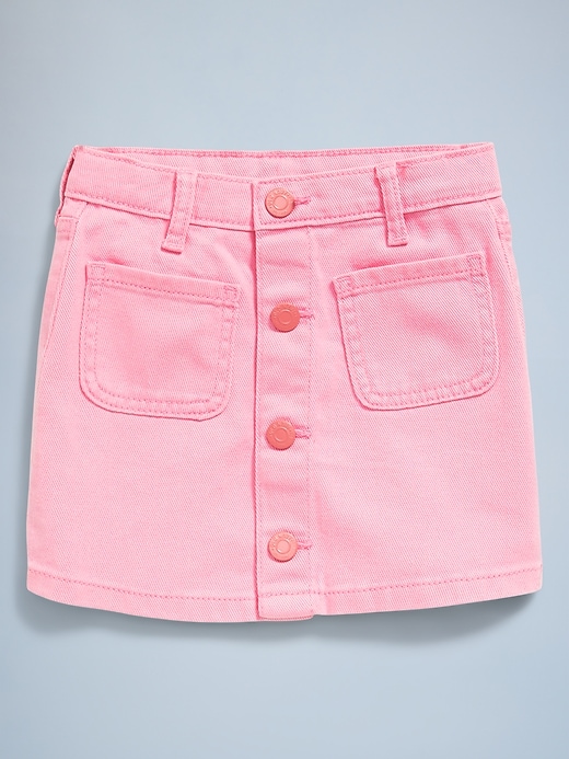 Image number 3 showing, High-Waisted Button-Front Twill Skirt for Toddler Girls