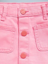 Image number 2 showing, High-Waisted Button-Front Twill Skirt for Toddler Girls